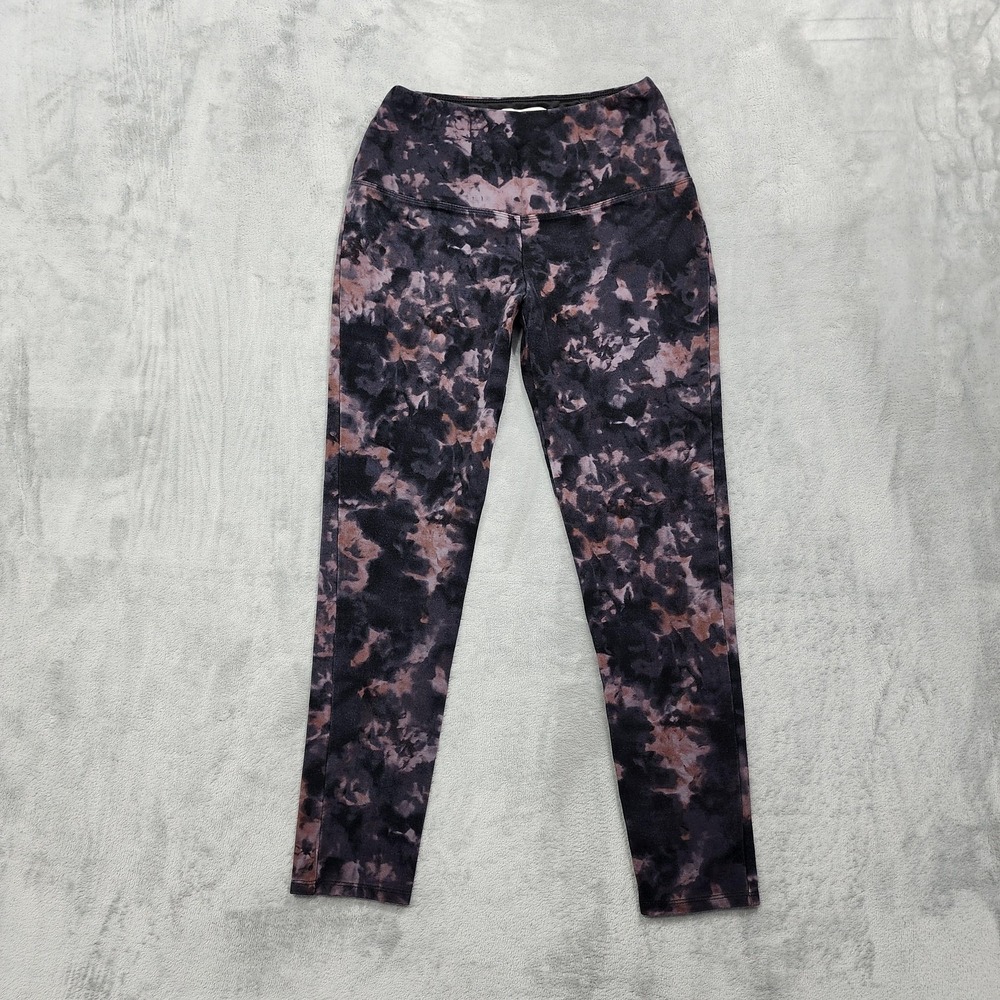 Rachel Zoe Leggings Womens M Black Tie Dye Ponte High Rise Ankle Stretch Casual‎